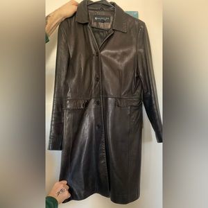 90s buttery leather trench coat